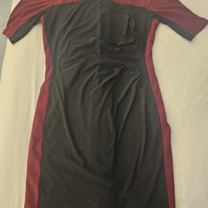 Chaps Gray Ruched Bodycon Dress 3/4 Sleeve
